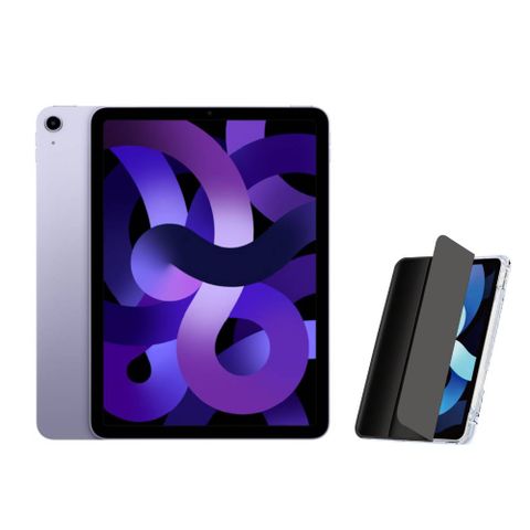2022 Apple iPad Air 5 10.9吋 64G WiFi 紫色+三折休眠防摔殼+高透光滿版保護貼
