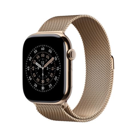 Apple Watch Series 11 GPS + LTE 46mm 金色錶殼搭配 米蘭錶環金屬金色