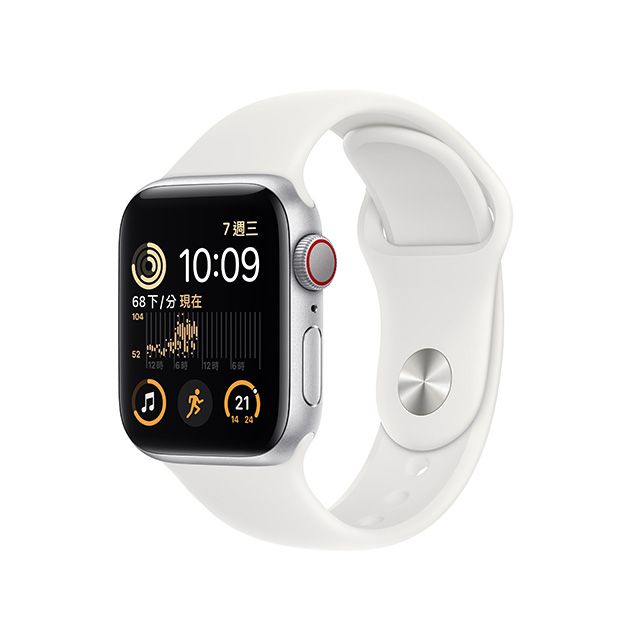 Apple Watch SE GPS+Cellular 40mm Silver Aluminium Case White Sport