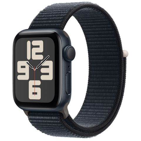 Apple Watch SE (GPS) 40mm 午夜色鋁金屬錶殼；午夜色織紋布料運動型錶帶