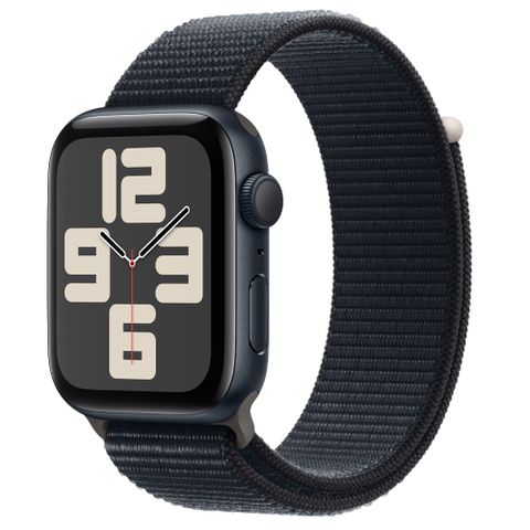 Apple 蘋果 Watch SE (GPS) 44mm 午夜色鋁金屬錶殼午夜色織紋布料運動型錶帶