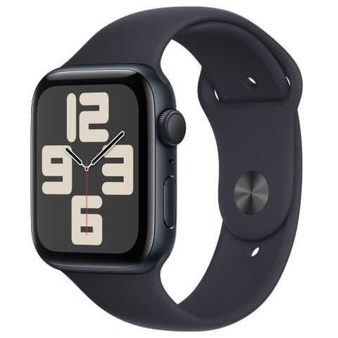 Apple Watch SE (GPS) 44mm 午夜色鋁金屬錶殼；午夜色運動型錶帶