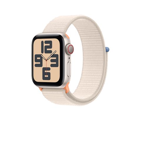 Apple Watch SE 40mm (GPS+Cellular)星光色鋁金屬錶殼；星光色運動型錶環