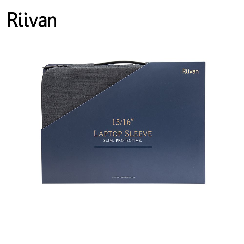 Riivan  Macbook 15/16吋防震手提電腦包-深灰