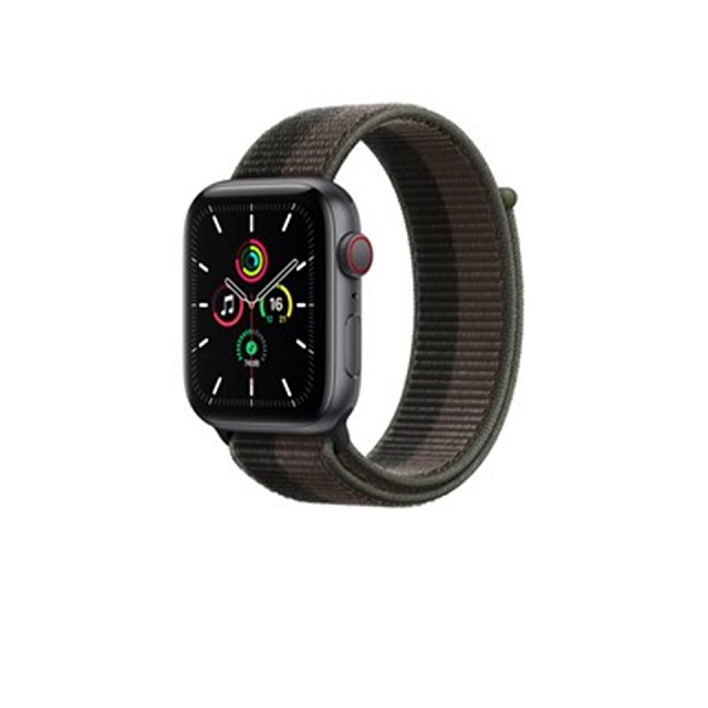 Apple Watch SE GPS + Cellular, 44mm Space Gray Sport Loop Tornado