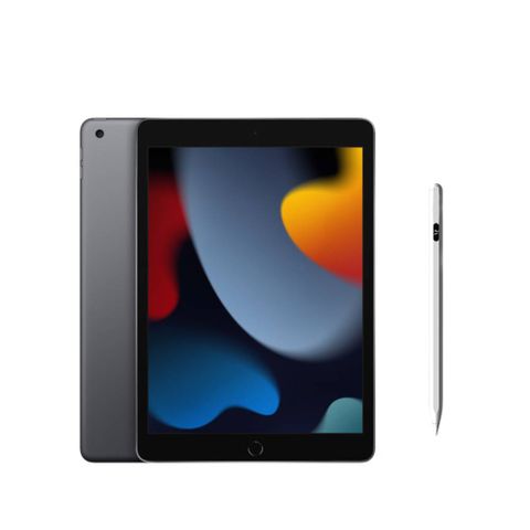 Apple 第九代 iPad 10.2 吋 64G WiFi 太空灰+電量顯示磁力吸附觸控筆