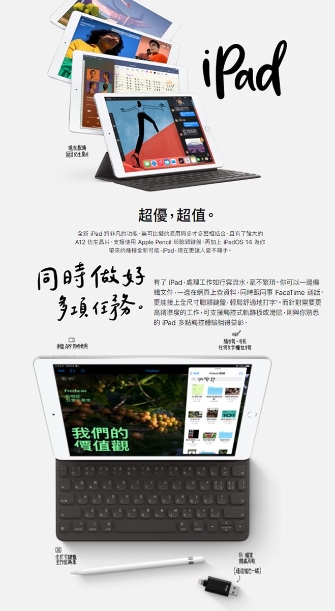 福利品】Apple iPad 8 Wi-Fi 128GB(A2270)-太空灰- PChome 24h購物