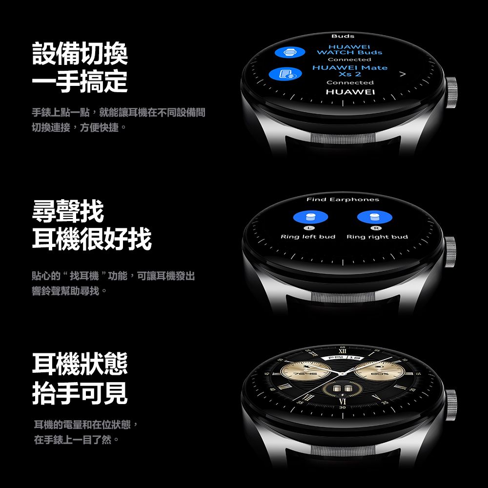 官旗』HUAWEI Watch Buds - 黑- PChome 24h購物