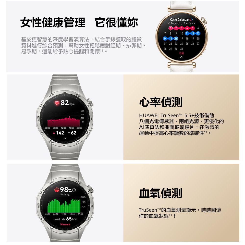 HUAWEI 華為 WATCH GT4 41MM 幻夜黑 (黑色氟橡膠錶帶)