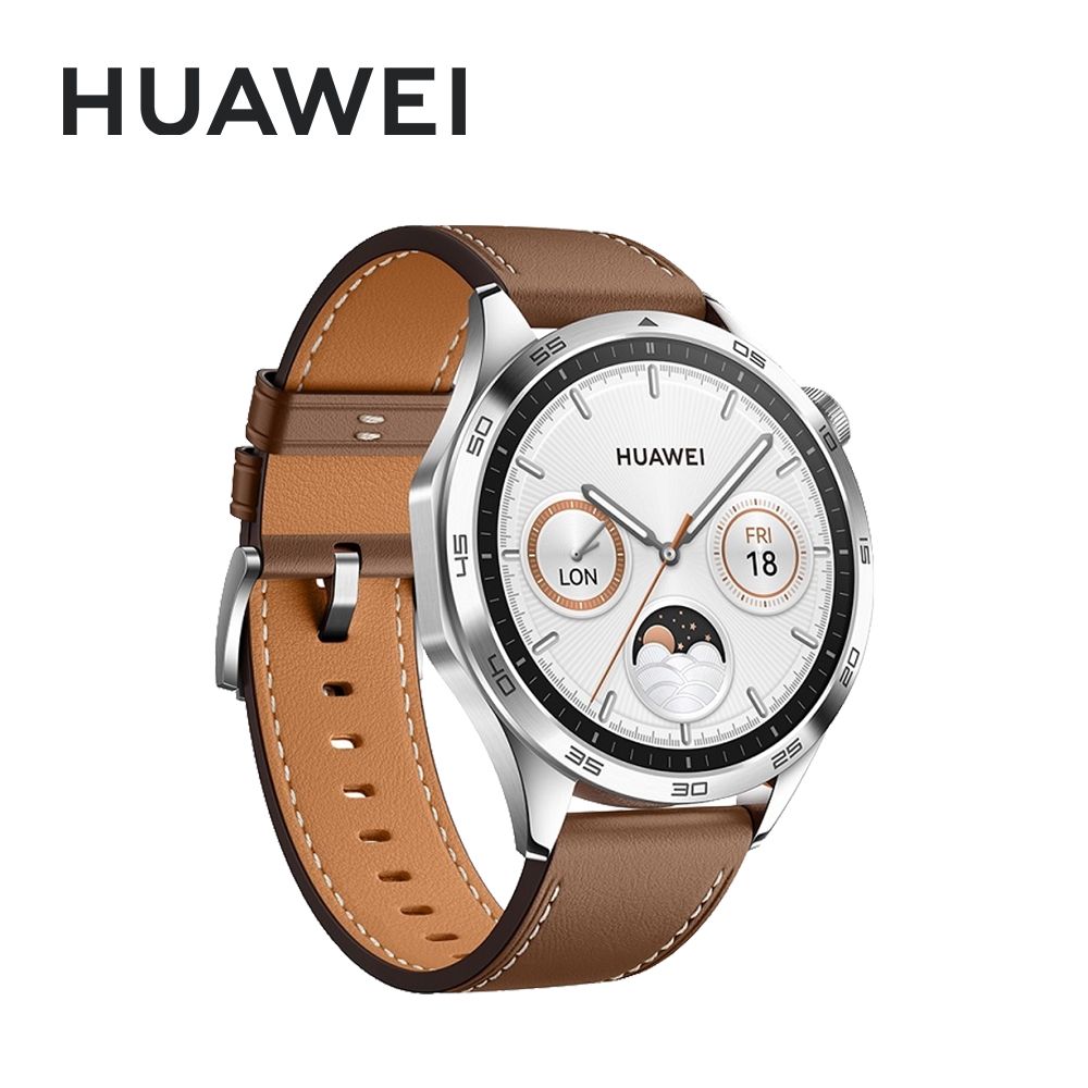 HUAWEI 華為 Watch GT4 46mm GPS運動健康 智能時尚手錶 (時尚款-雲杉綠/山茶棕)