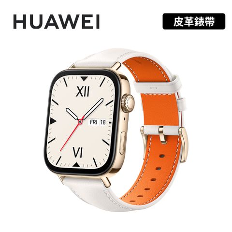 HUAWEI 華為 Watch Fit 3 1.82吋 智慧手錶 皮革錶帶款 珍珠白