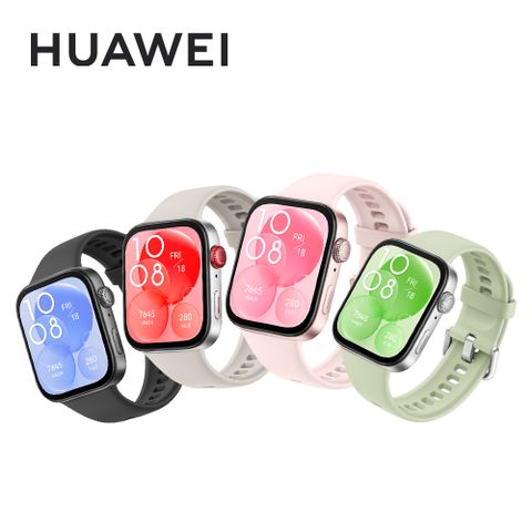 HUAWEI 華為 Watch Fit 3 1.82吋 健康運動 GPS 智慧手錶 氟橡膠錶帶(幻夜黑/星雲粉/原野綠 /月光白)