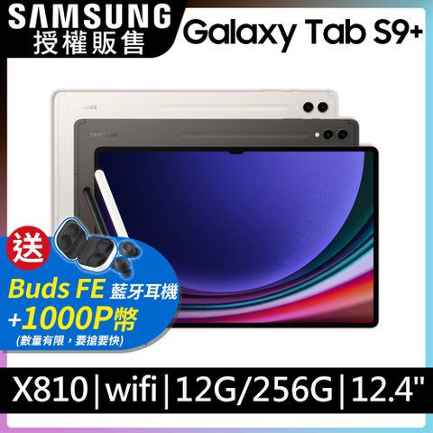 限量送1000P幣+Buds FE 耳機SAMSUNG Galaxy Tab S9+ SM-X810 12.4吋平板電腦 (12G/256GB)