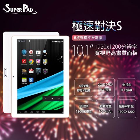 ★遠端視訊教育學習必備★10.1吋 台灣品牌 SuperPad 極速對決S 四核平板 (2G/16G)