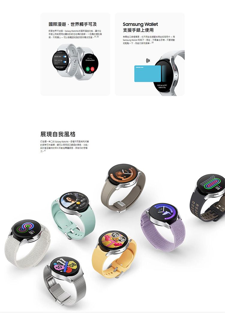 國際漫遊世界觸手可及世界不  使用Samsung Wallet支援手錶上使用無需也不用在Samsung Wallet 現在展現自我風格  風格選擇還可以使用功能設計器照片,的想像 08101:08