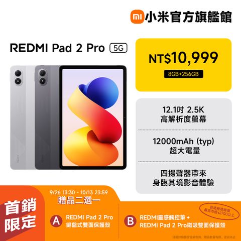 【小米】紅米 Redmi Pad 2 Pro 5G 8G/256G