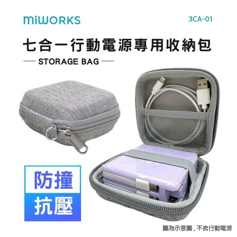 【MiWorks米沃】官方直營 遊豆腐 22.5W 七合一快充磁吸行動電源 專用收納包