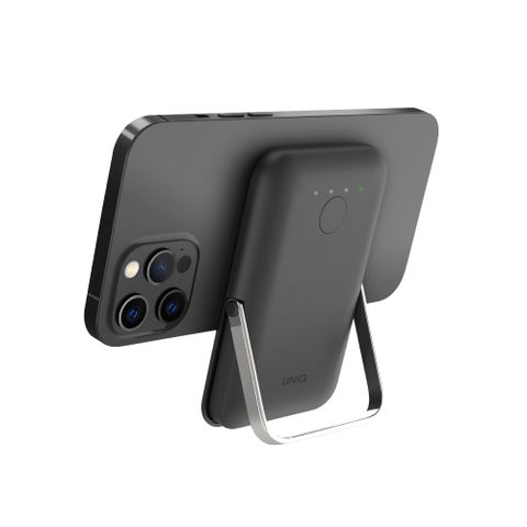 UNIQ Hoveo 5000mAh 20W支架款磁吸行動電源 支援磁吸充電 灰色