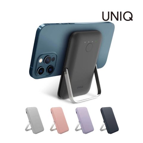 UNIQ Hoveo 5000mAh 20W支架款磁吸行動電源 支援磁吸 粉色