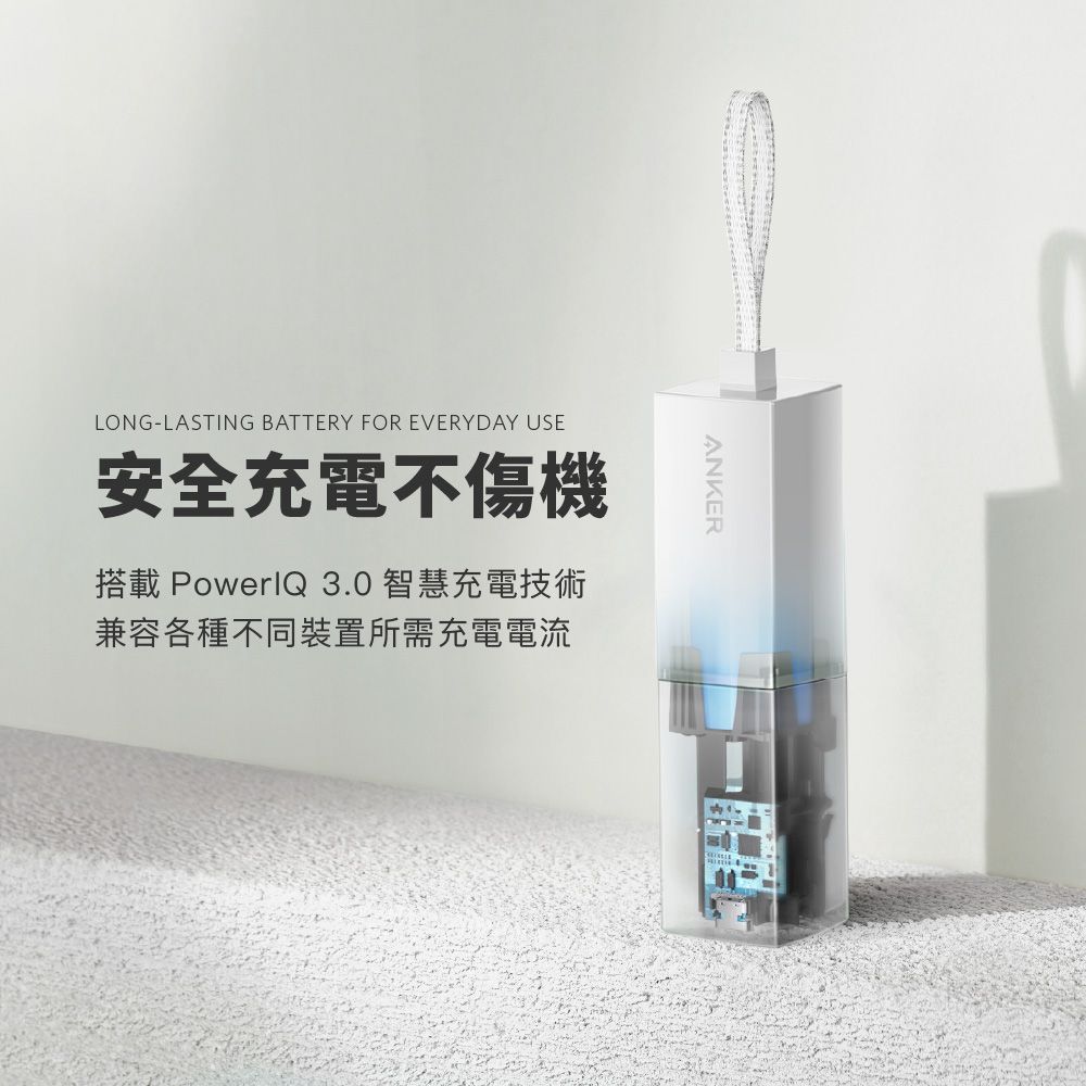 ANKERLONG-LASTING BATTERY FOR EVERYDAY USE安全充電不傷機搭載 PowerIQ 3.0 智慧充電技術兼容各種不同裝置所需充電電流