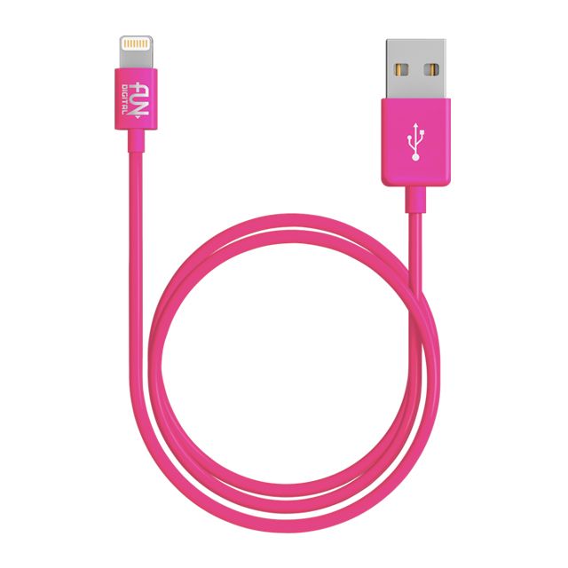 FUNDIGITAL  MFi認證 Apple Lightning cable 8Pin 充電傳輸線 1M-粉