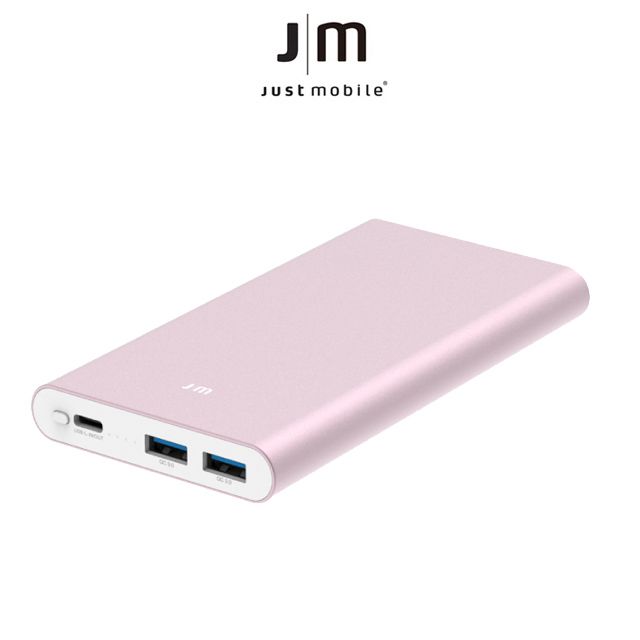 Just Mobile  Gum Slim 10000mAh 鋁質快充行動電源-玫瑰金色