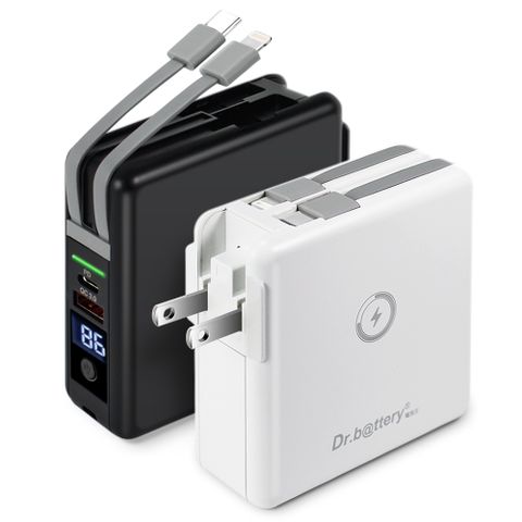 【Dr.b@ttery電池王】3.0 MagSafe無線充 萬能充Pro五合一自帶線行動電源