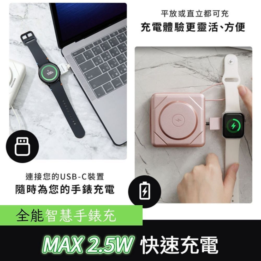 Miworks 米沃 七合一 無線磁吸快充行動電源PRO 10000mAh 22.5W (37Wh)