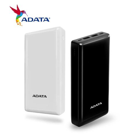 ADATA 威剛 15W快充 C20 20000mAh 3孔輸出行動電源 (黑/白)