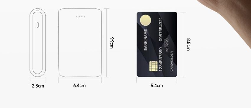 2.3cm6.4cm5.4cmBANK NAME123456790 0987654321CARDHOLDER02/208
