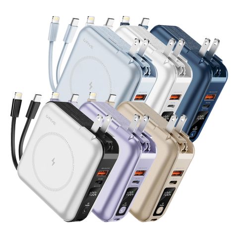 G-FIVE 基伍 GP-W10MS 勁量無線充多功能行動電源10000mAh(附AC充電+自帶線)