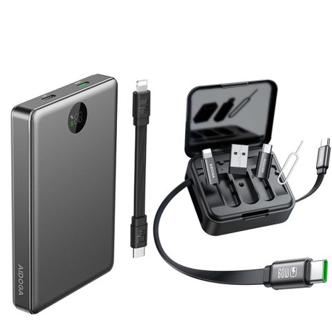 AIDOGA 10000mAh Wh 可上飛機 台灣BSMI/中國CCC認證 行動電源+多功能旅行收納盒 PD充電傳輸線