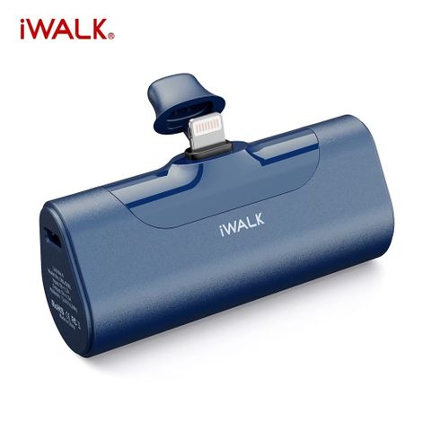 iWALK 愛沃可 Lightning 四代 4500mAh 直插式口袋電源 行動電源(蘋果專用)-午夜藍