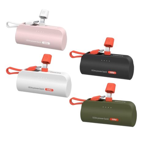 【PHILIPS飛利浦】直插式口袋行動電源  迷你行動電源  4900mAh Type-C ／Lightning