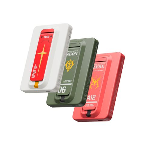 MOMAX 摩米士 機動戰士鋼彈Gundam聯名 1-Power X Pro 5000mAh 19.35Wh 磁吸內建USB-C線行動電源-附支架