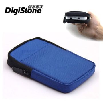 防水軟布料材質DigiStone 3C多功能防震/防水軟布收納包(適2.5吋硬碟/行動電源/3C)-藍色