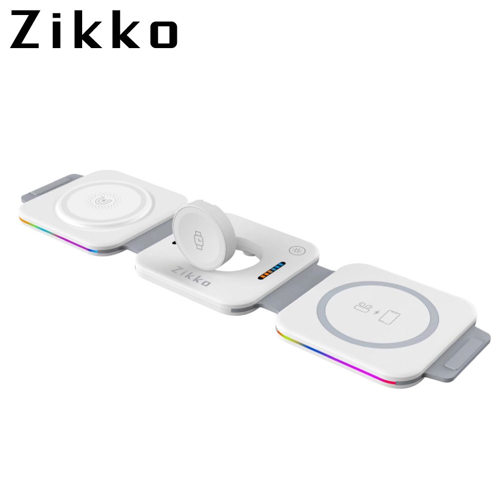 Zikko 五合一摺疊夾心無線充電座ZK-CG01_白- PChome 24h購物