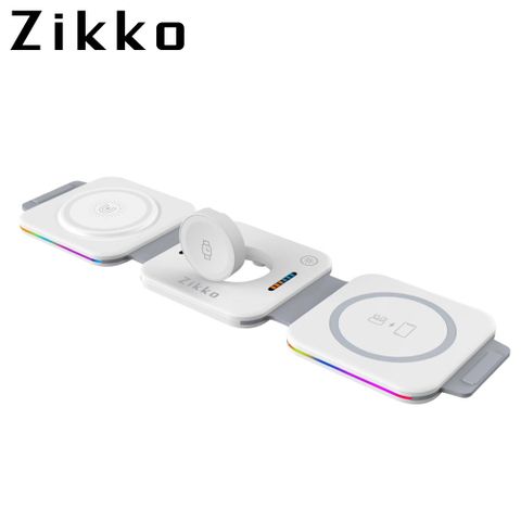 Zikko 即刻 五合一摺疊夾心無線充電座ZK-CG01_白