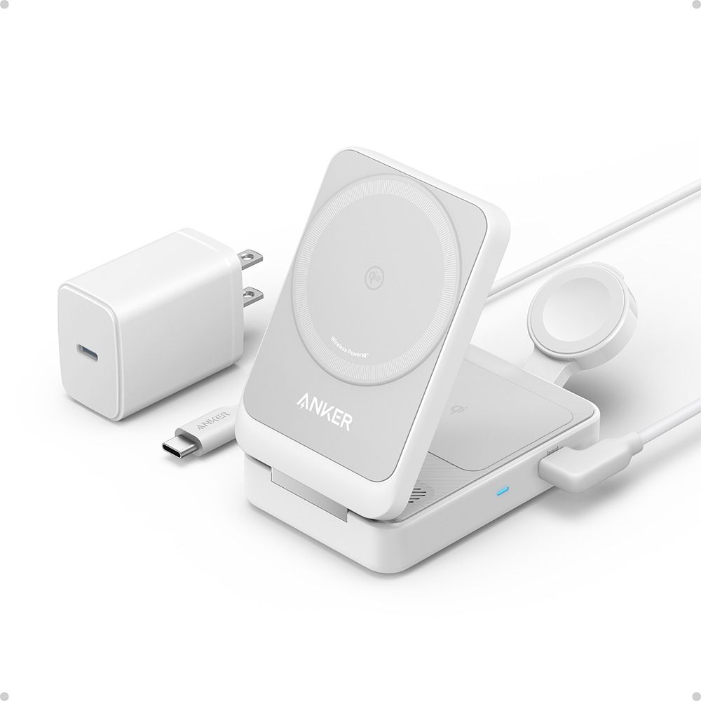 ANKER 授權直營  A2557 Anker MagGo 磁吸充電器三合一 Qi2 15W可折疊 Apple MFW認證