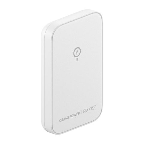 Momax 磁吸式無線充電行動電源5000mAh-白(附線)