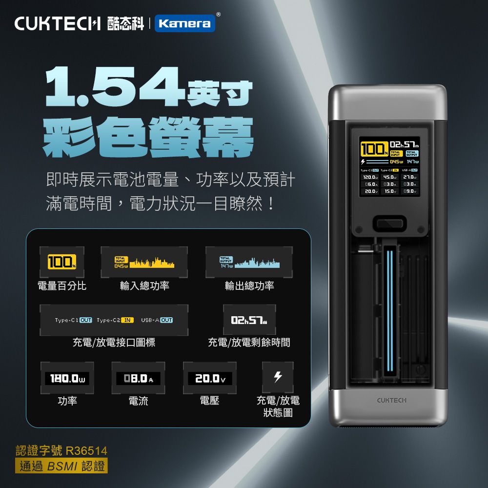 CUKTECH 酷態科 20號 P23 25000mAh 210W 2C1A三孔 大容量行動電源 數據清晰可充筆電