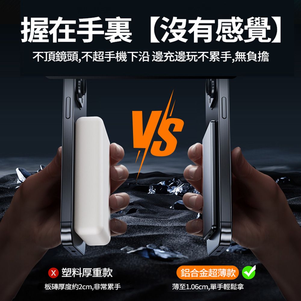  HONLAI 無線極薄磁吸背夾行動電源 5000mAh MagSafe磁吸無線充 行動電源wh 快充充電器