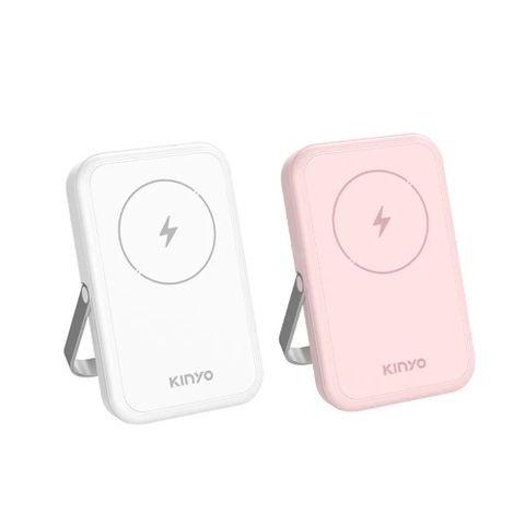【KINYO】5000mAh八合一薄型磁吸充電/磁吸行動電源(KPB-2513)自帶3線/無線快充-兩色任選