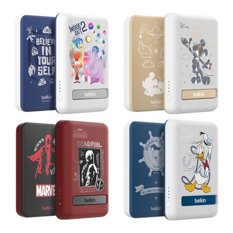 【Belkin】BoostCharge 磁力無線行動充電器 5K+支架 (迪士尼系列)-BPD004