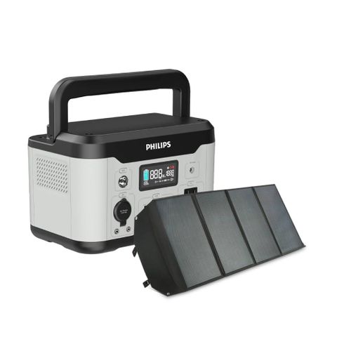 PHILIPS 飛利浦 (超值組合) 600W 儲能行動電源 DLP8093C+100W太陽能版