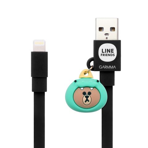 GARMMA LINE FRIENDS Apple Lightning 公仔吊飾傳輸線 120cm恐龍熊大