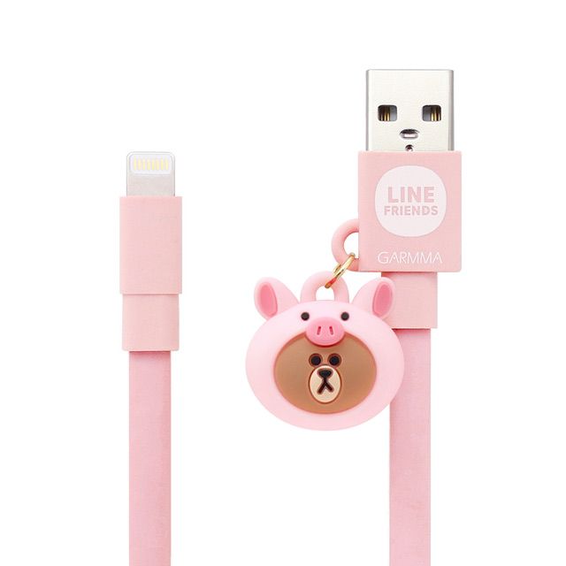 GARMMA  LINE FRIENDS Apple Lightning 公仔吊飾傳輸線 120cm小豬熊大