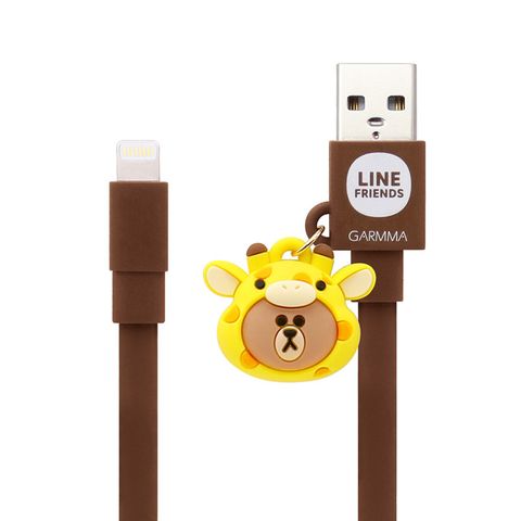 GARMMA LINE FRIENDS Apple Lightning 公仔吊飾傳輸線 120cm–長頸鹿熊大