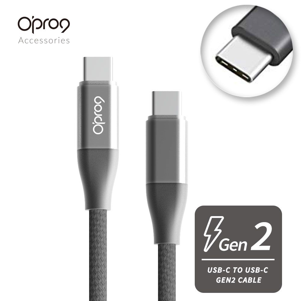 Opro9  USB-C TO USB-C Gen2 Cable 高速傳輸快充線  保固5年!! 支援影像資料傳輸與快充三合一