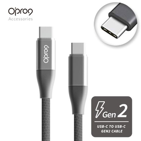 Opro9 USB-C TO USB-C Gen2 Cable 高速傳輸快充線  保固5年!! 支援影像資料傳輸與快充三合一